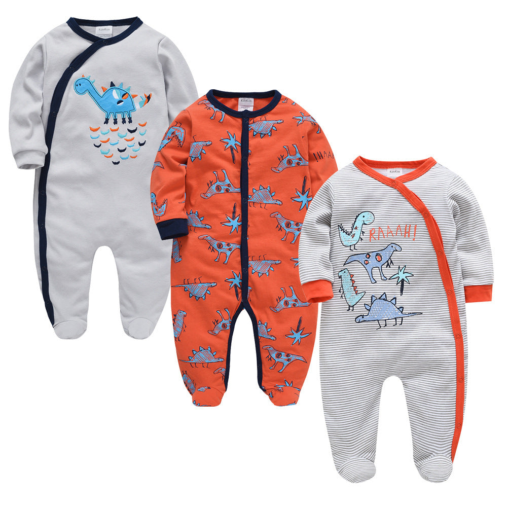 Pack de 3 monos de algodón estampados para bebé niño