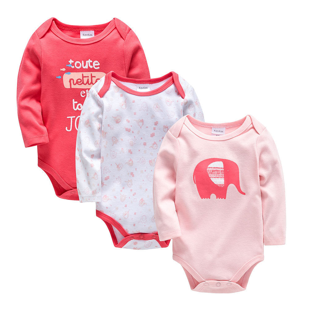 Baby Girl 3-Pack Long Sleeve Bodysuits