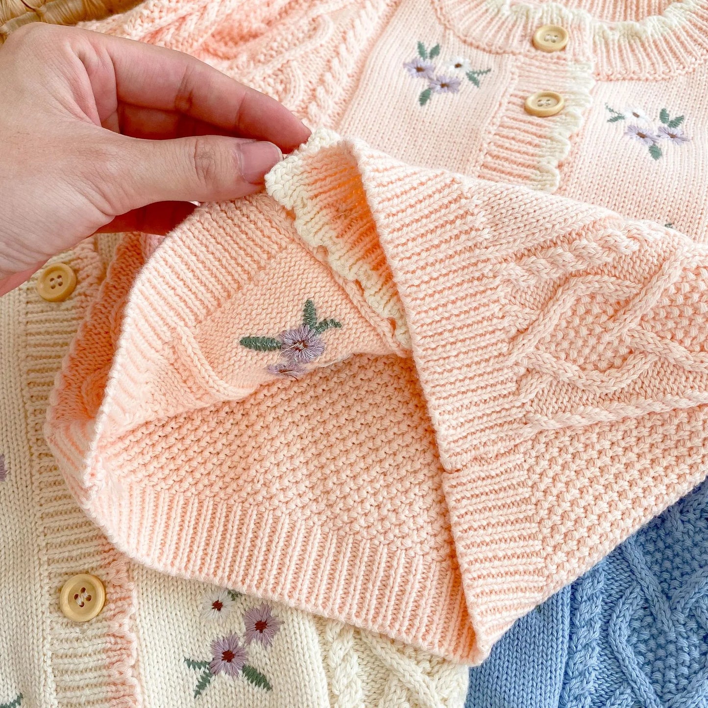 Baby Girl Floral-Embroidered Cardigan