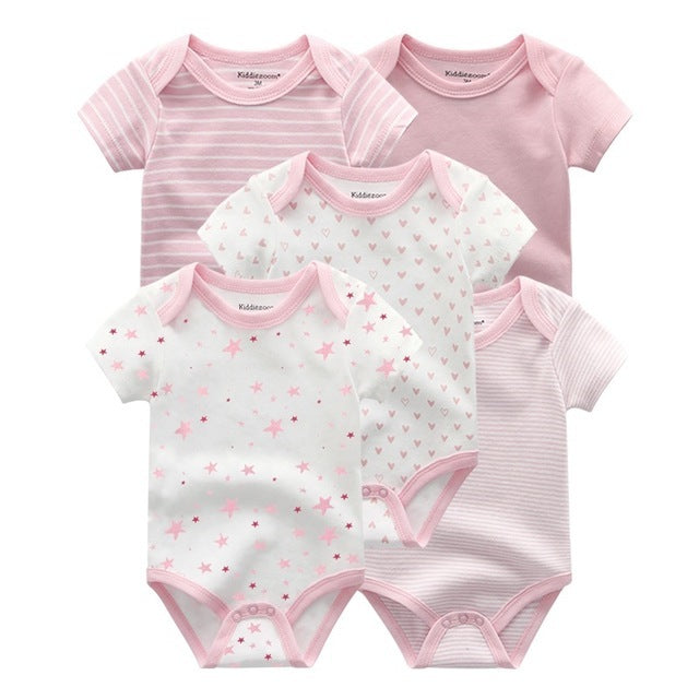Baby Girl 5-Pack Short Sleeve Bodysuits