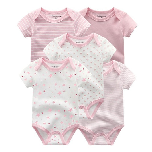 Baby Girl 5-Pack Short Sleeve Bodysuits