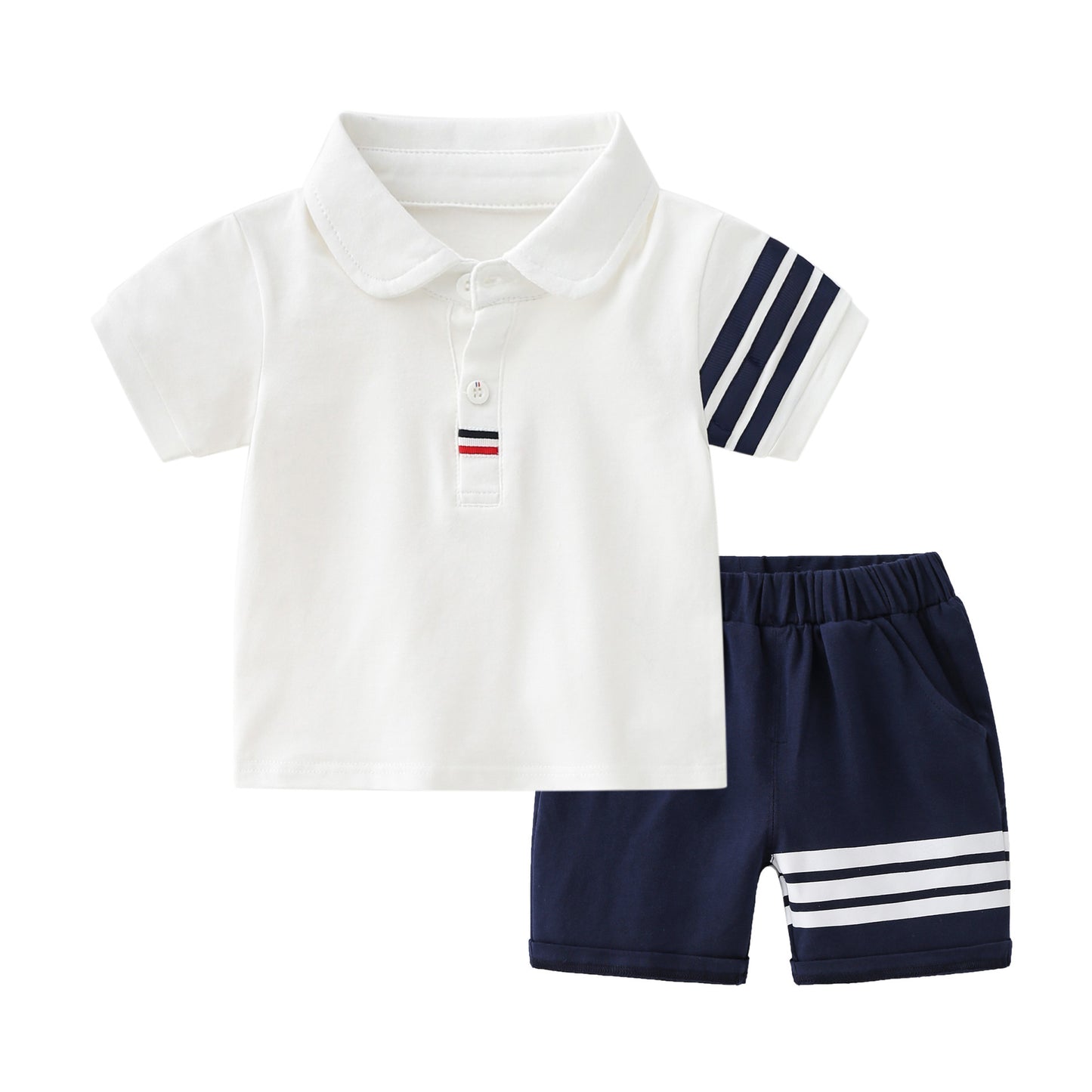 Conjunto de 2 piezas de polo y pantalón corto para bebé niño
