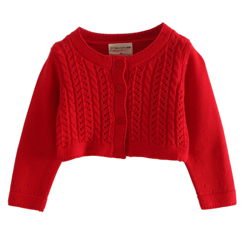 Baby Girl Cropped Knit Cardigan
