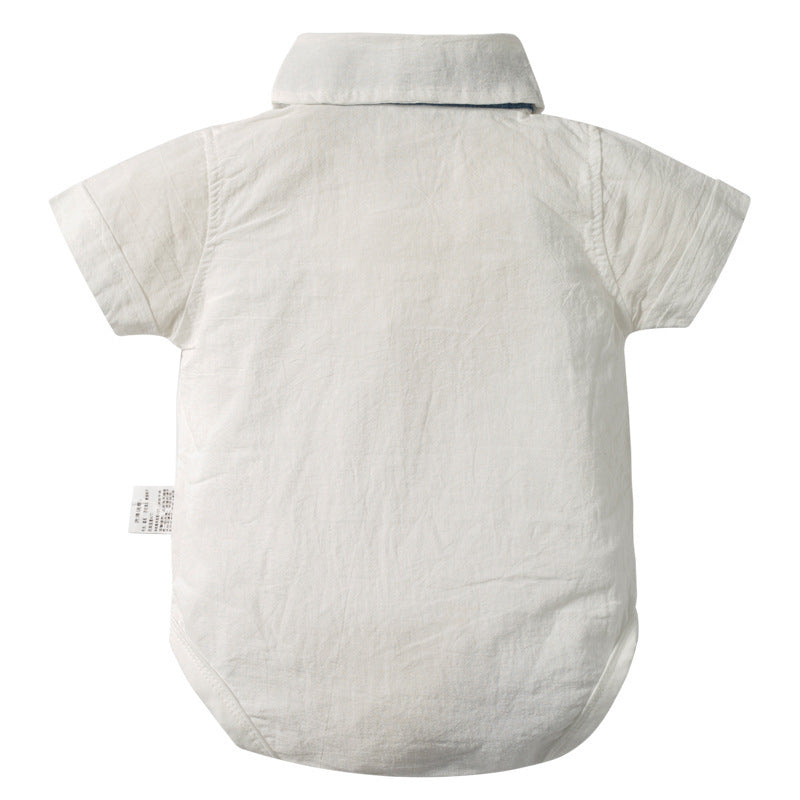 Baby Boy 2-Piece Shirt and Suspender Shorts Set