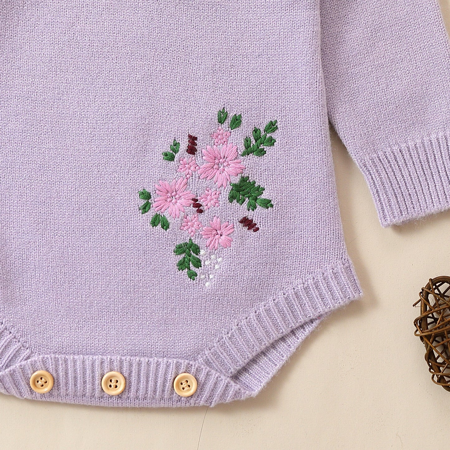 Baby Girl Floral Knit Bodysuit
