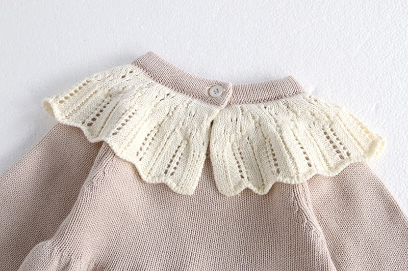 Baby Girl Collared Knit Dress