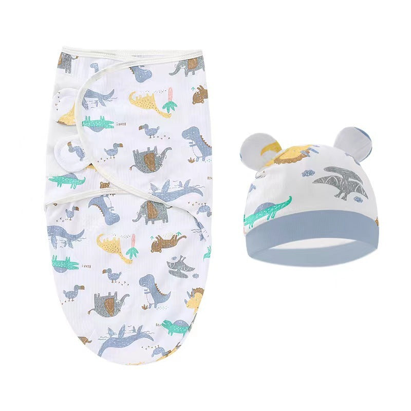 2-teiliges Wickeltuch- und Mützenset für Babys (Jungen)