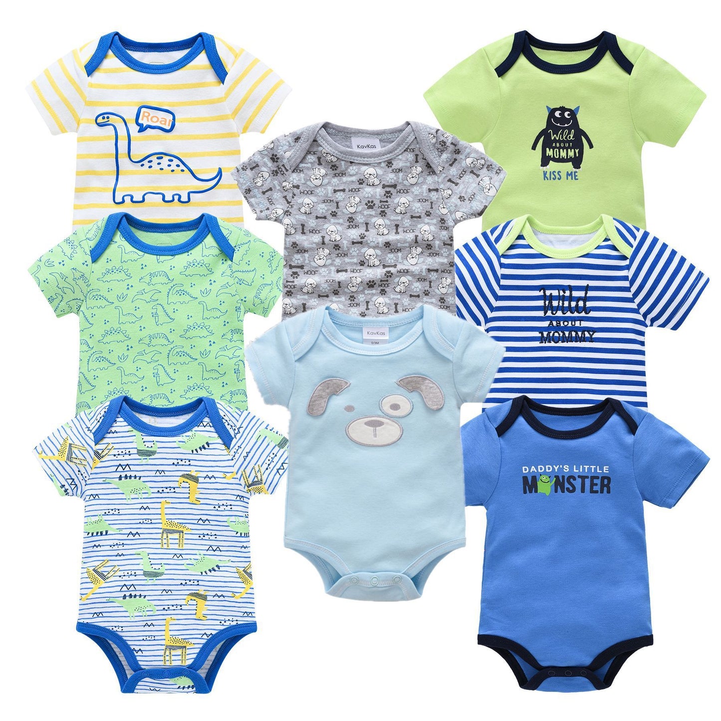 8er-Pack Kurzarm-Bodys aus Baumwolle für Babys (Jungen)