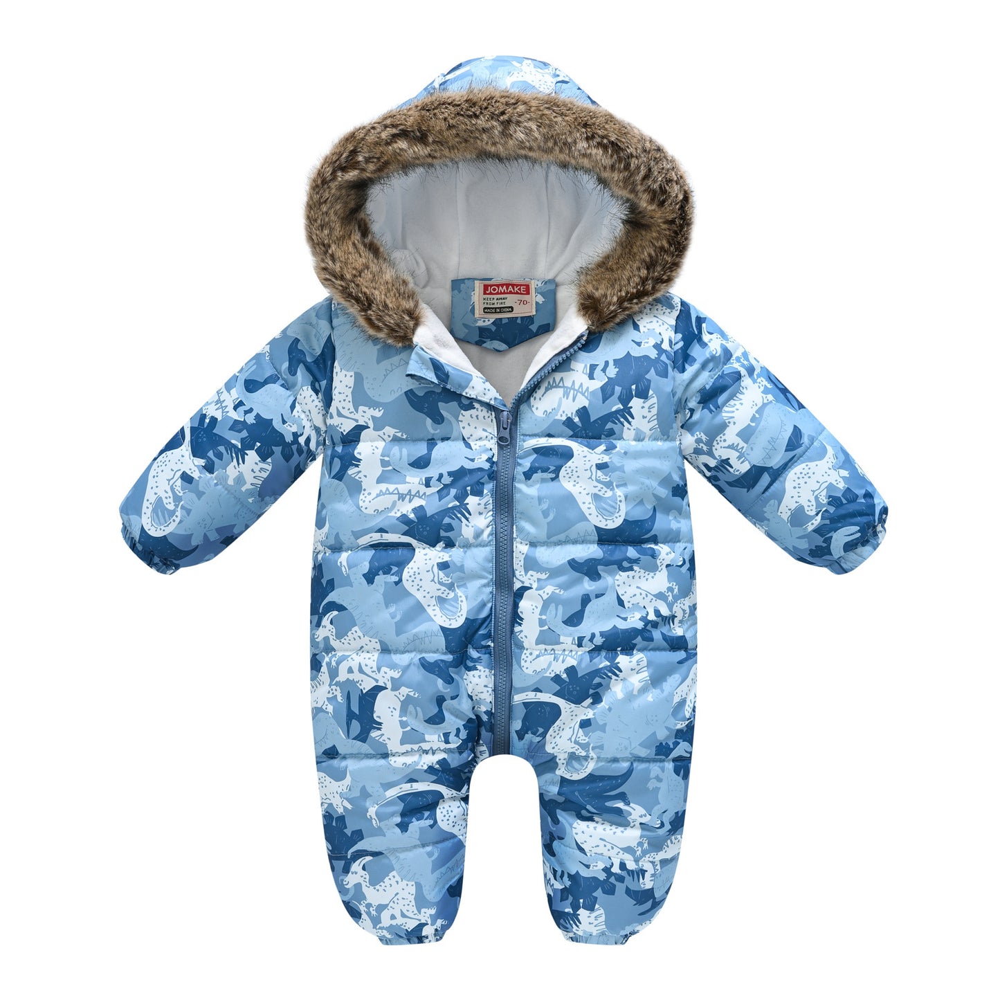 Baby Boy Fleece-Lined Hooded Snowsuit