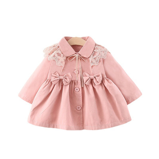 Baby Girl Lace Trench Coat
