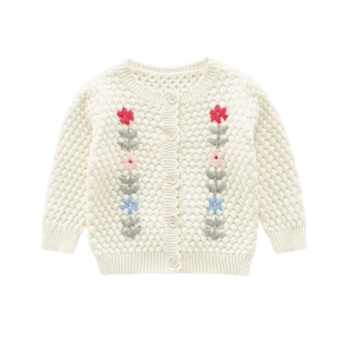 Baby Girl Floral Knit Cardigan
