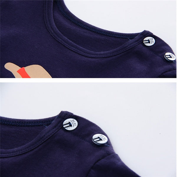 2-teiliges Set aus bedrucktem Baumwoll-T-Shirt und Shorts für Babys (J)