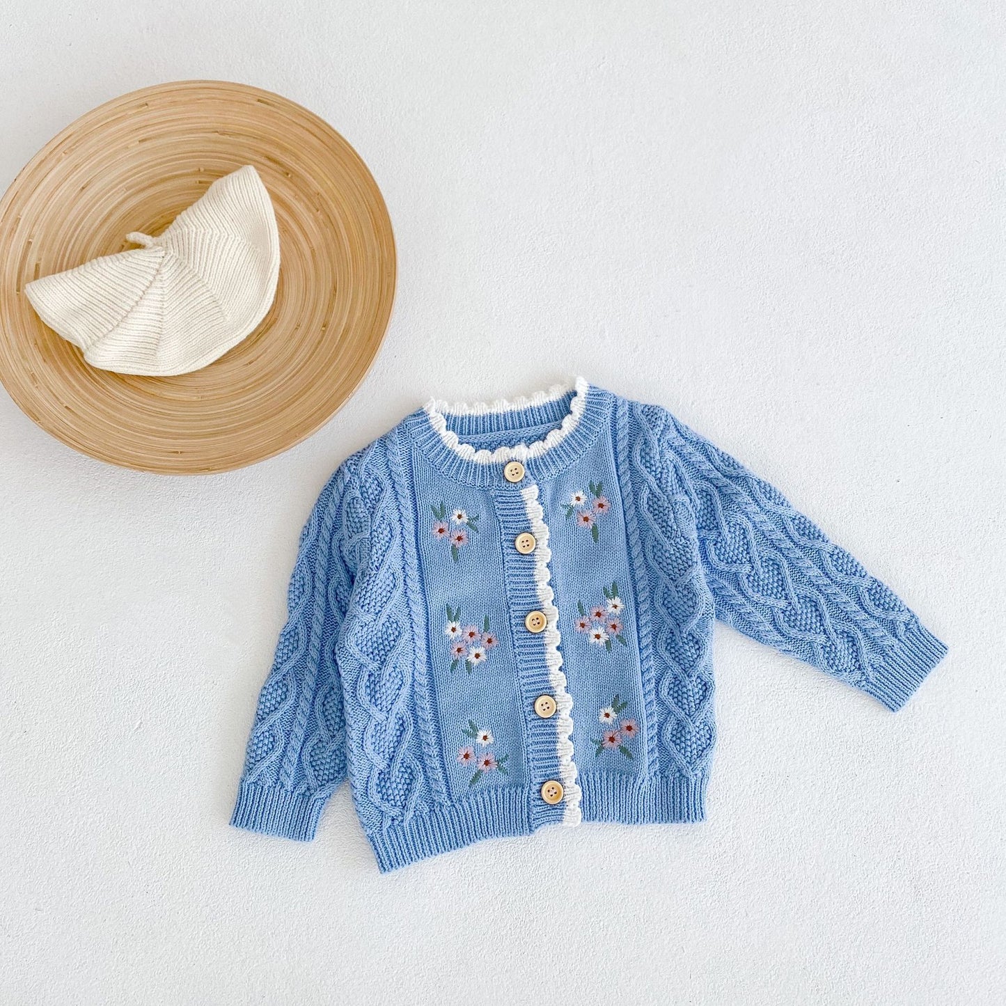 Baby Girl Floral-Embroidered Cardigan