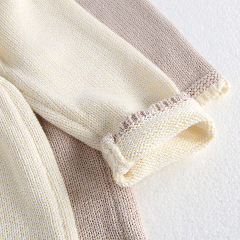 Baby Girl Collared Knit Dress