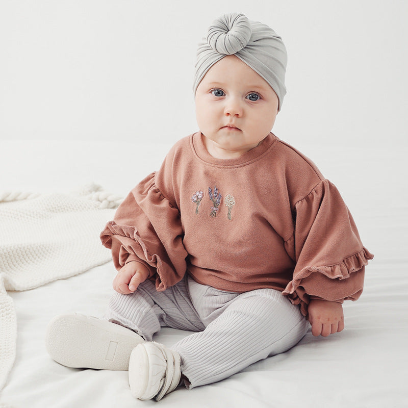 Baby Girl Bell-Sleeve Sweatshirt