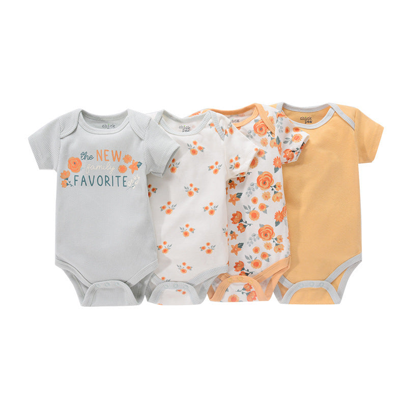 Baby Girl 4-Pack Short Sleeve Bodysuits