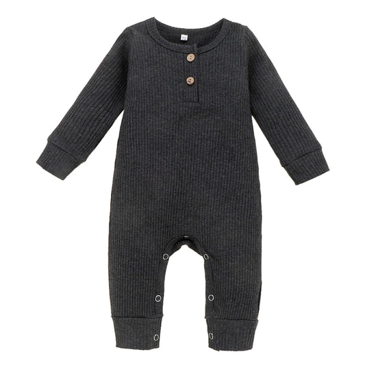 Baby Boy Ribbed Cotton Jumpsuit