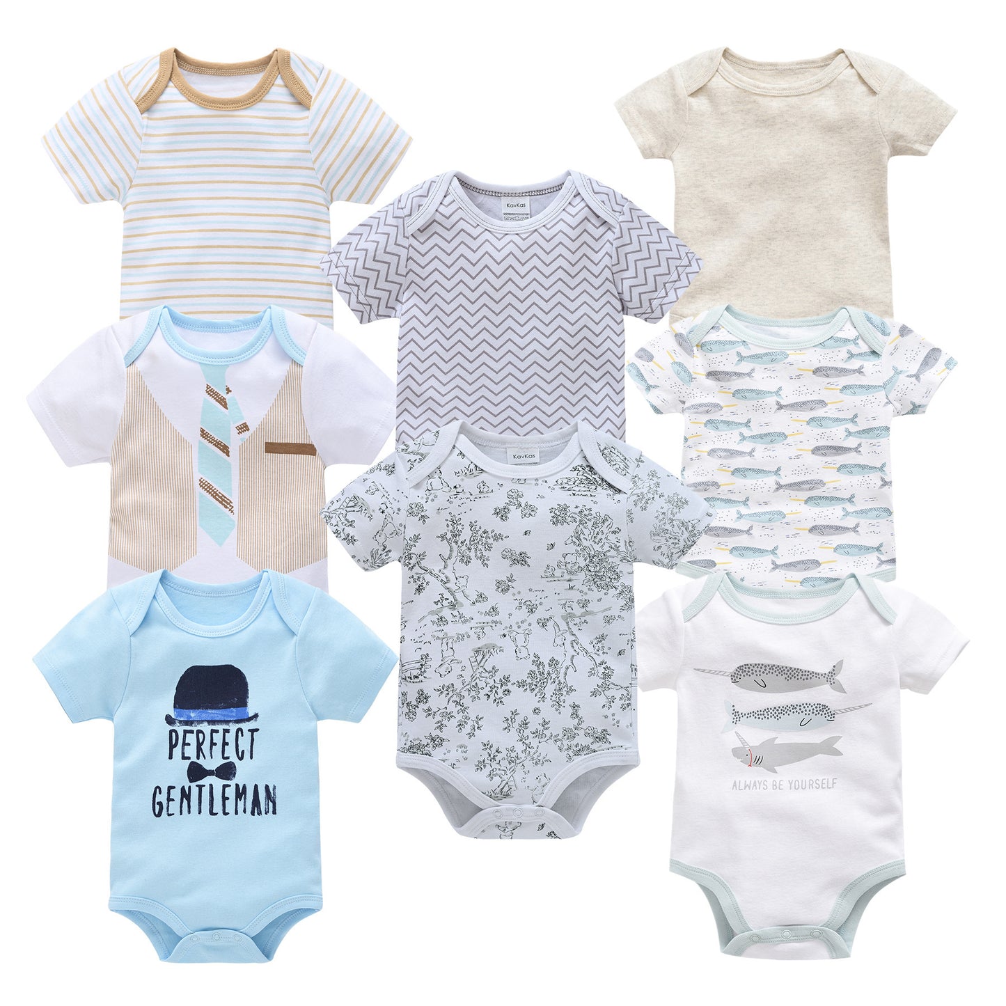 8er-Pack Kurzarm-Bodys aus Baumwolle für Babys (Jungen)