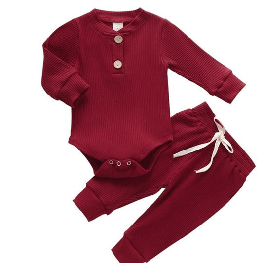 Baby Girl 2-Piece Ribbed Cotton Outfit Set
