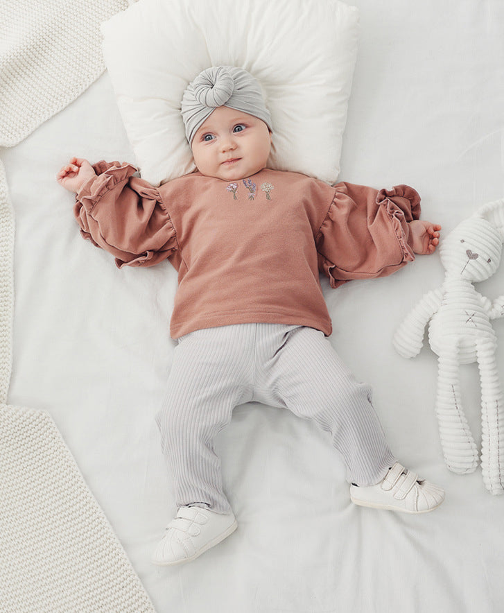 Baby Girl Bell-Sleeve Sweatshirt