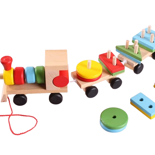 Wooden Shape Sorting Train