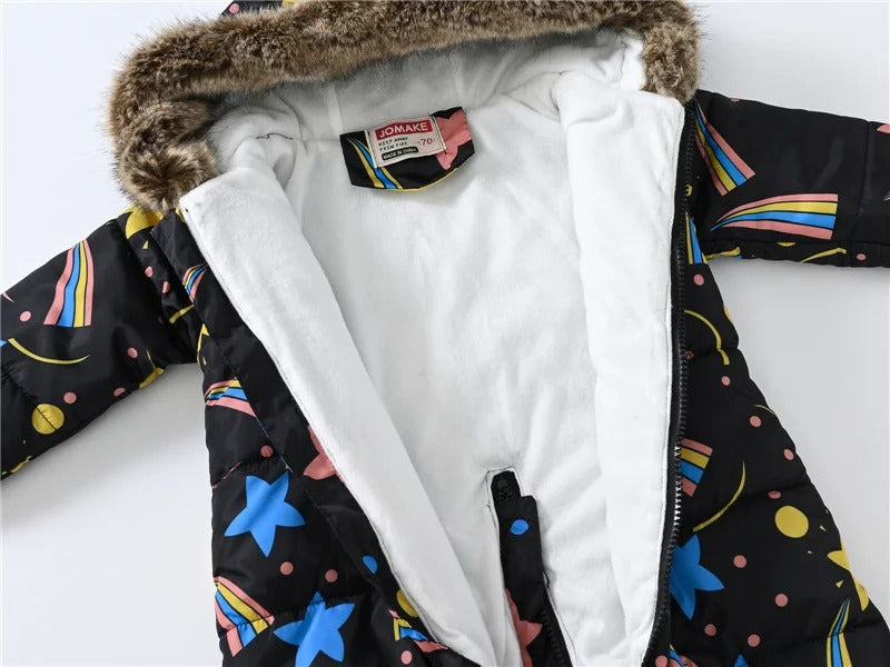 Baby Boy Fleece-Lined Hooded Snowsuit