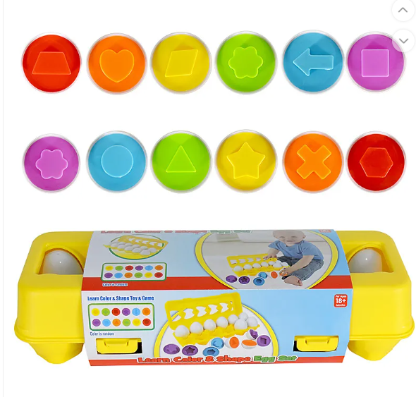 Juego de huevos para combinar colores y formas