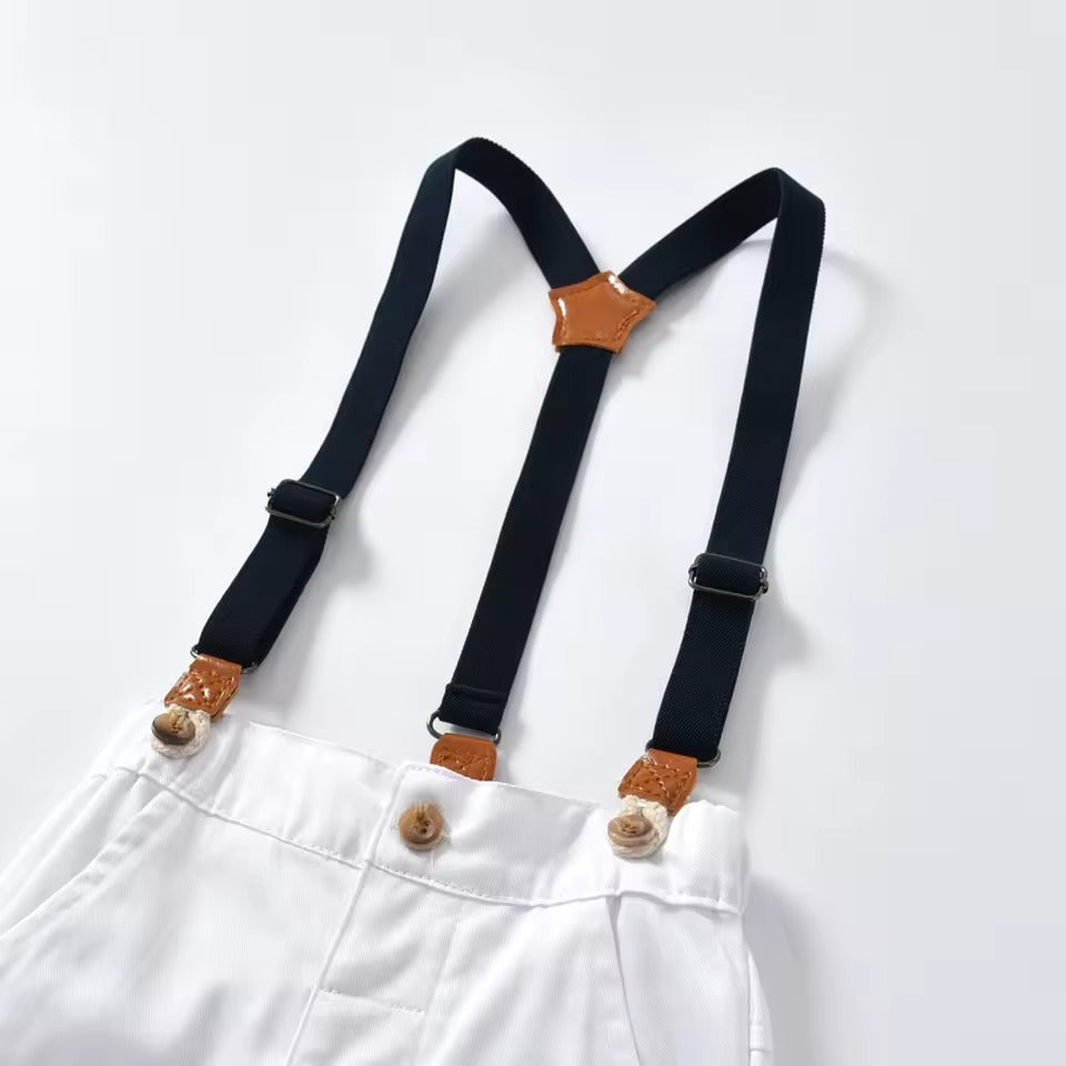 Baby Boy 2-Piece Shirt and Suspender Pants Set