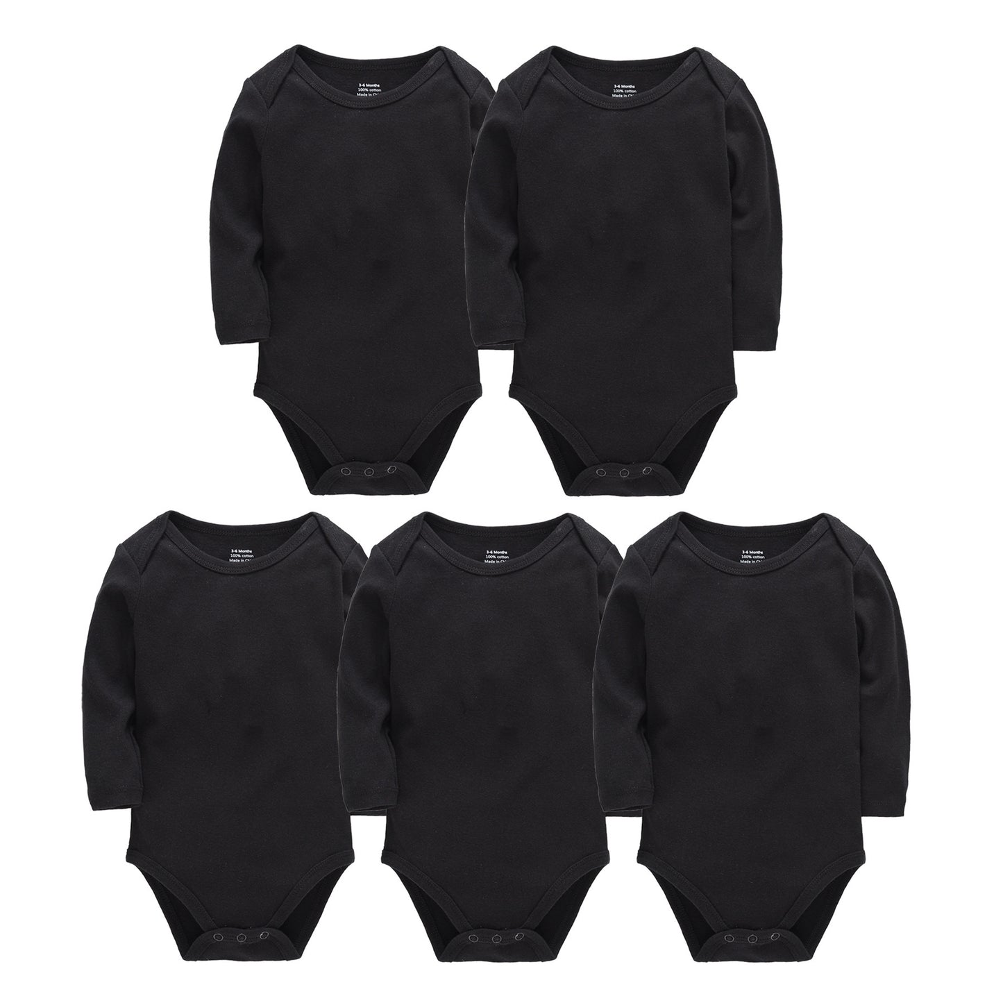 5er-Pack neutrale Langarm-Bodys für Babys (Jungen)