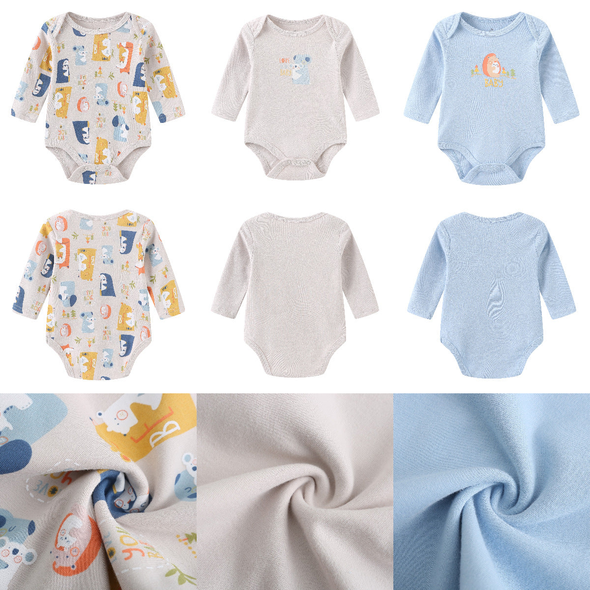 Baby Boy 3-pack Long-Sleeved Bodysuits