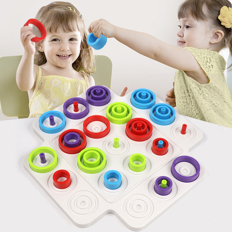 Stacking Rings Tic Tac Toe Board Game