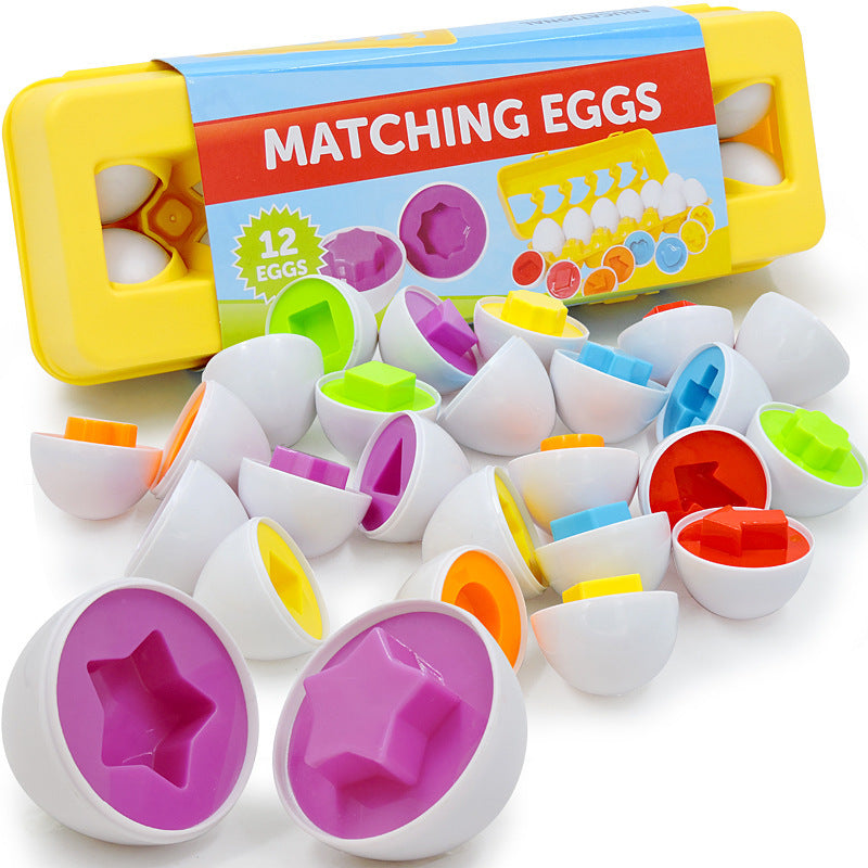 Juego de huevos para combinar colores y formas