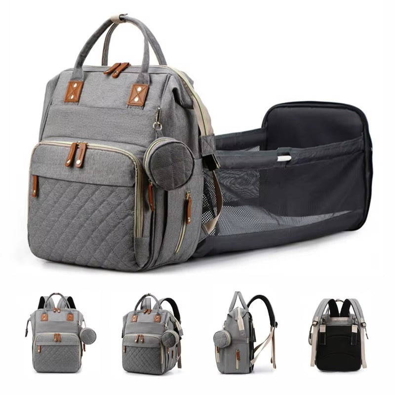 Diaper Bag with Foldable Baby Crib