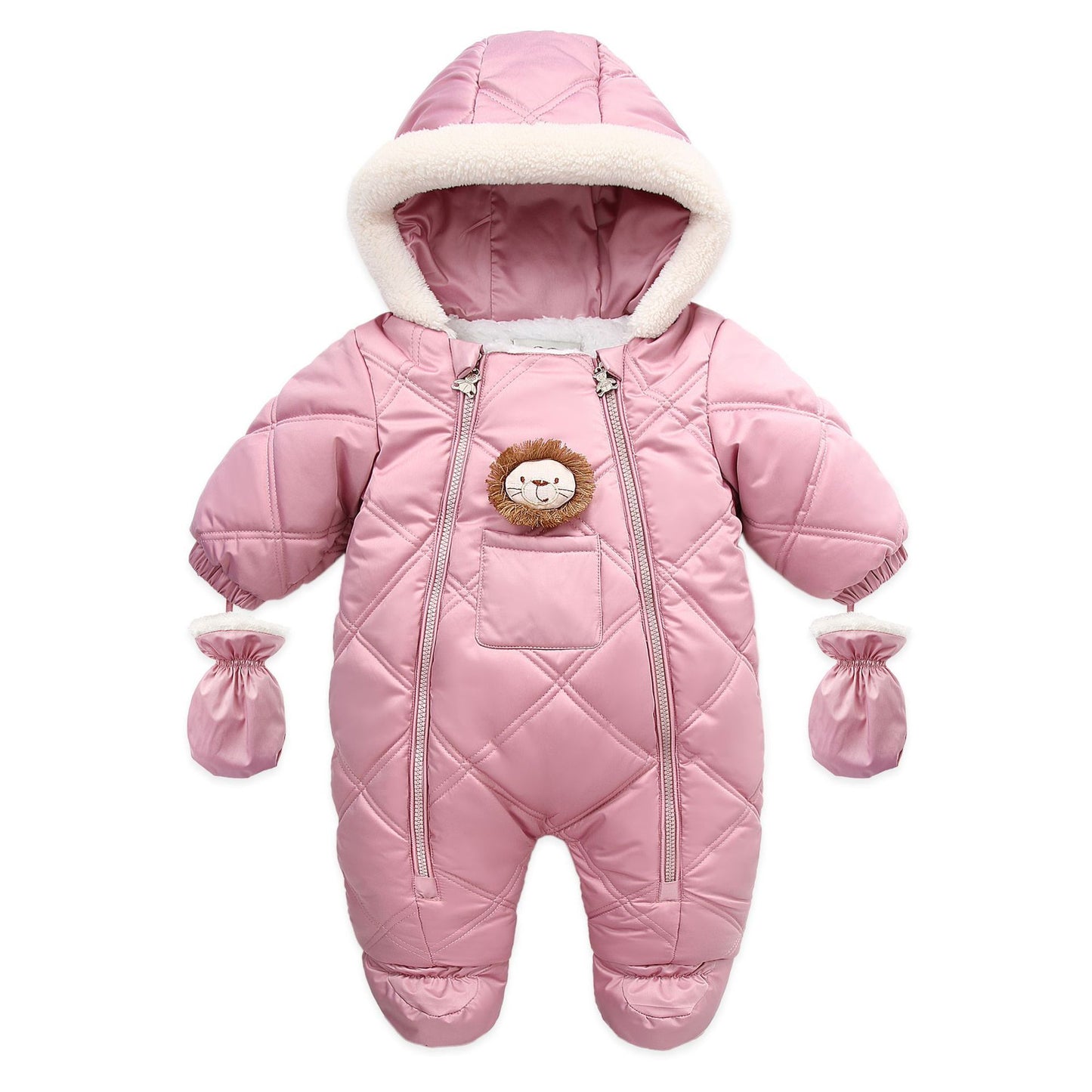 Baby Girl Fleece-Lined Footed Snowsuit