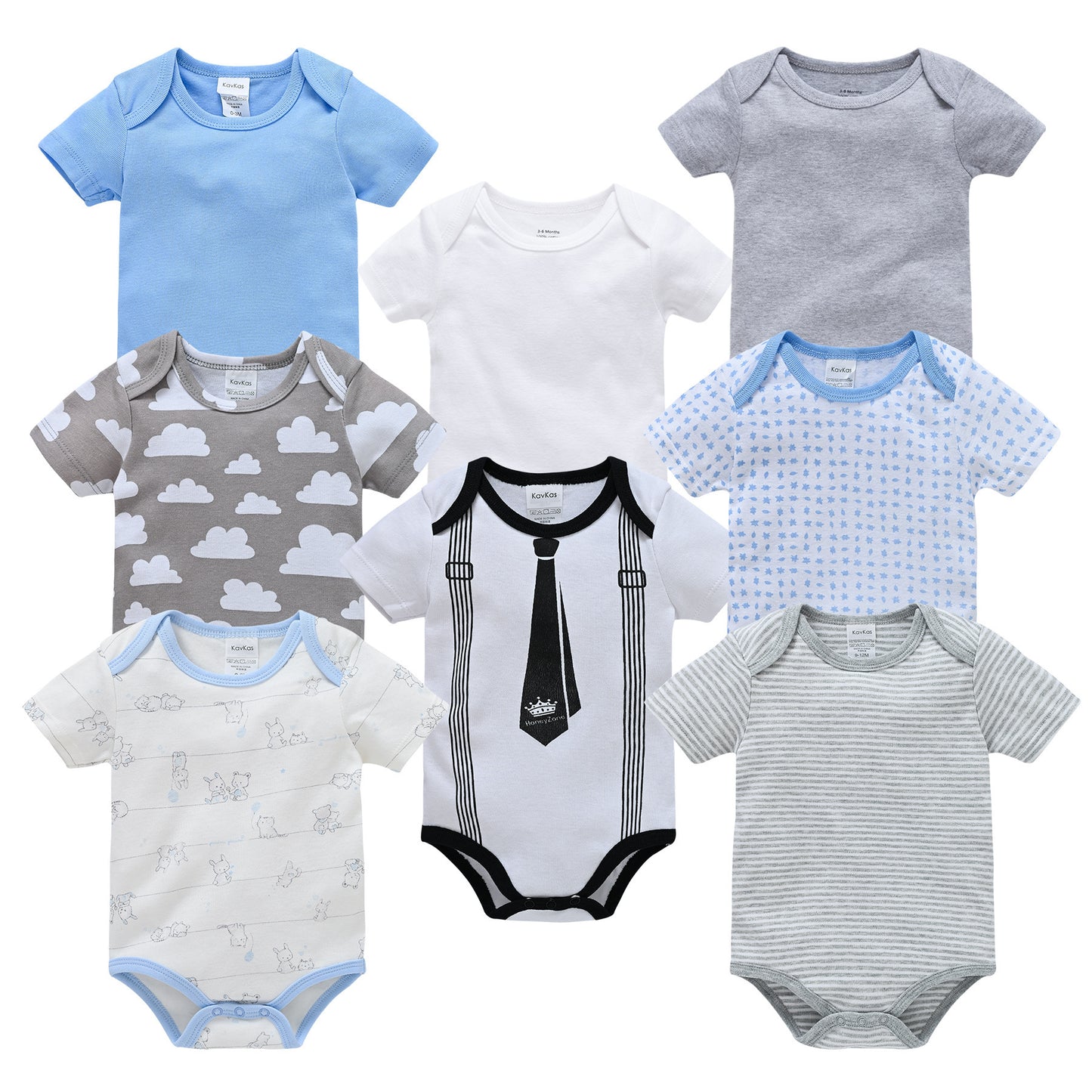 8er-Pack Kurzarm-Bodys aus Baumwolle für Babys (Jungen)