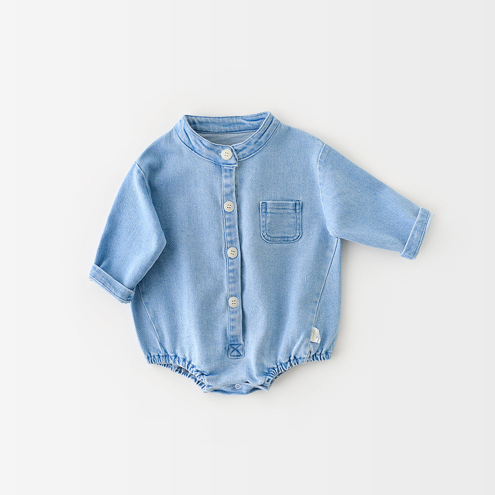 Baby Boy Long Sleeve Button-Front Bodysuit