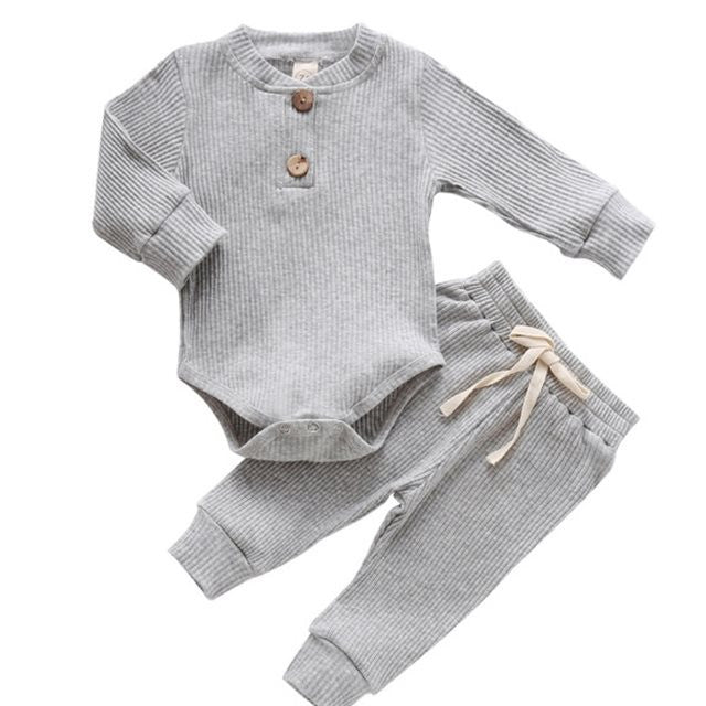 2-teiliges Outfit-Set aus gerippter Baumwolle für Babys (Mädchen)