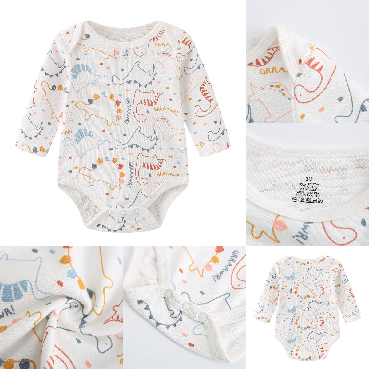 Baby Boy 3-pack Long-Sleeved Bodysuits