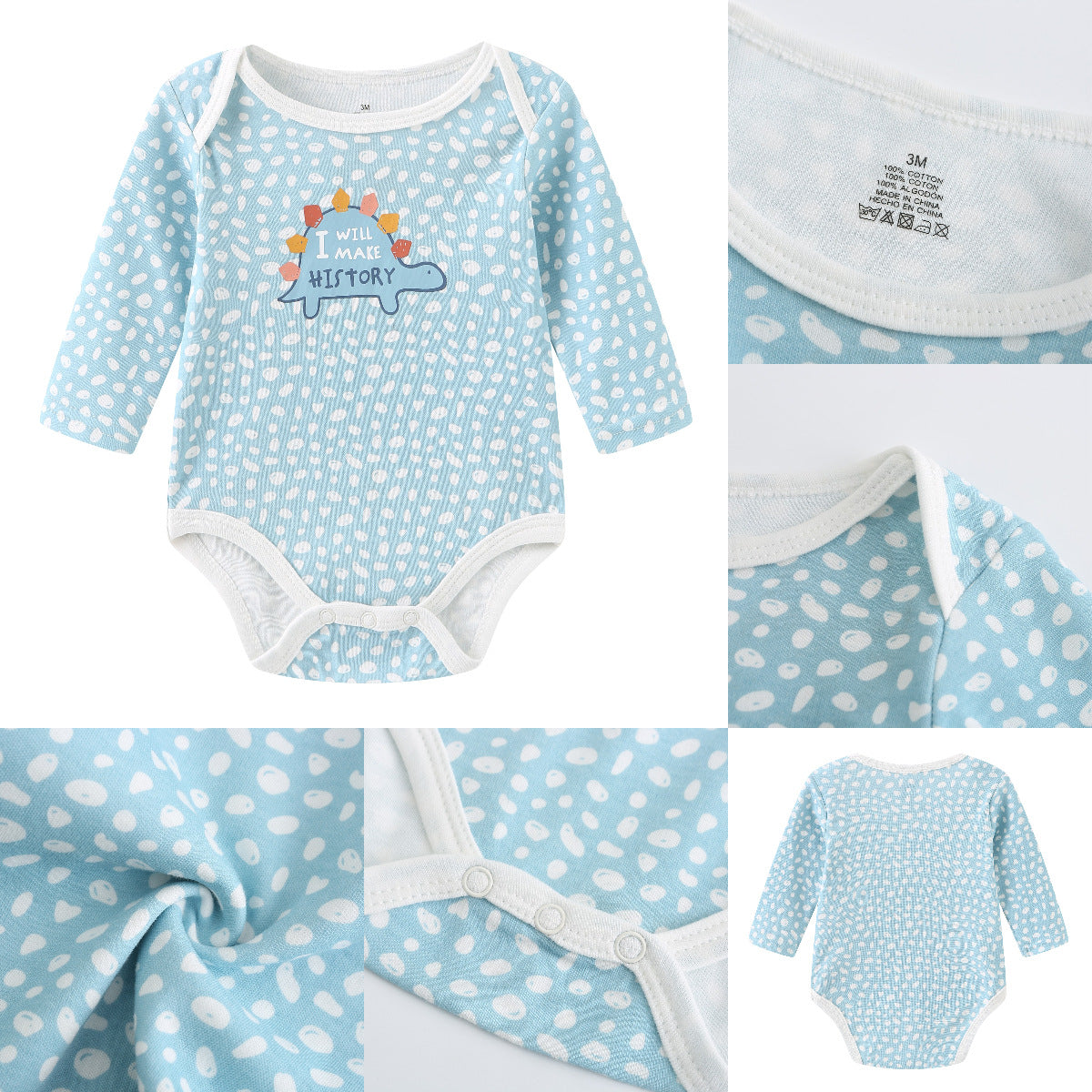 Baby Boy 3-pack Long-Sleeved Bodysuits