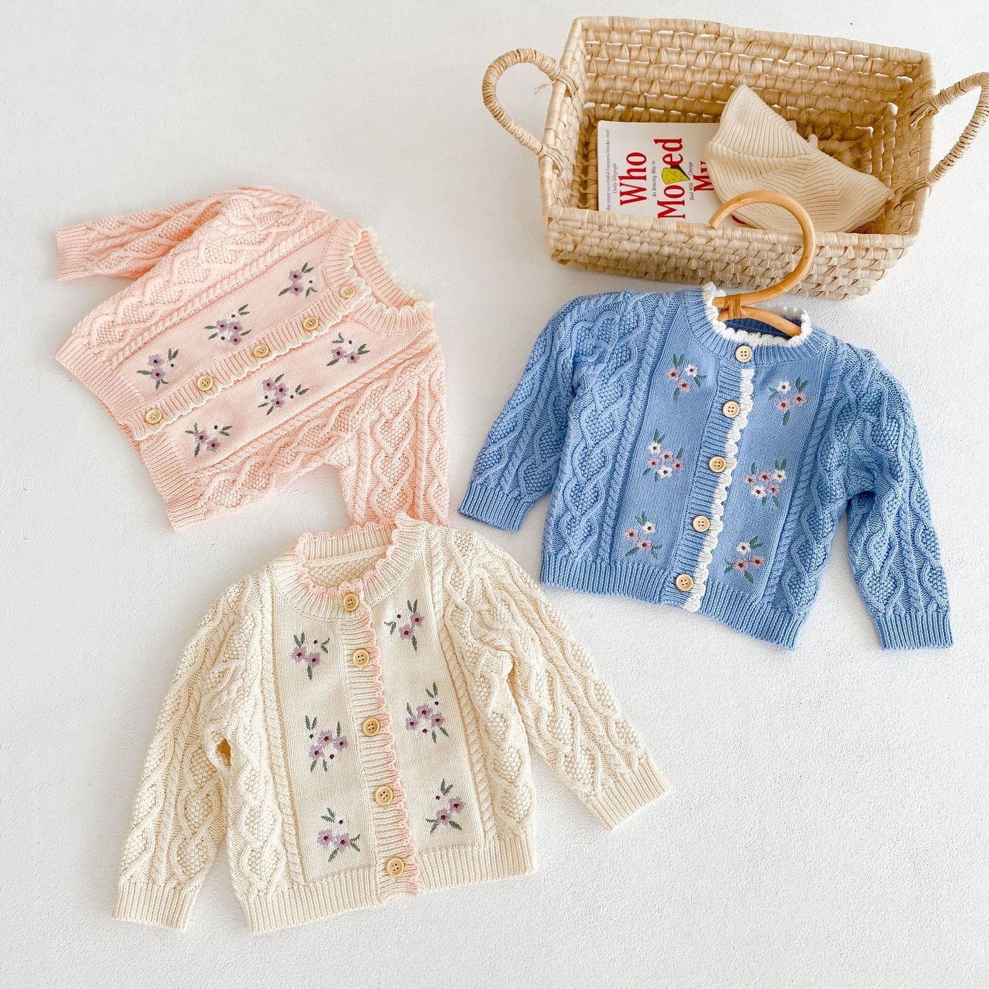 Baby Girl Floral-Embroidered Cardigan