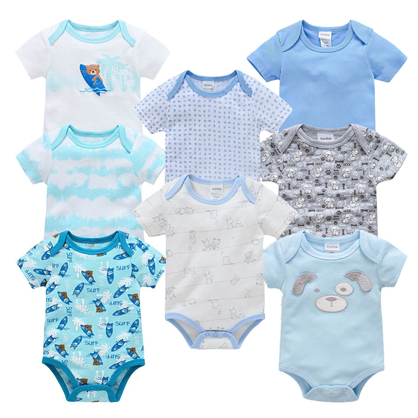 8er-Pack Kurzarm-Bodys aus Baumwolle für Babys (Jungen)
