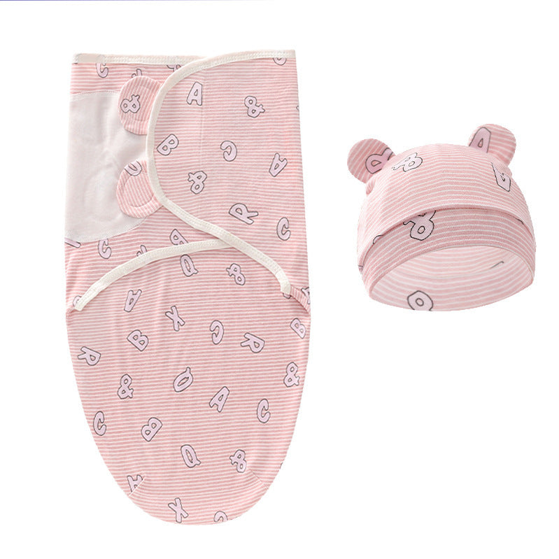 Baby Girl 2-Piece Swaddle Wrap and Hat Set