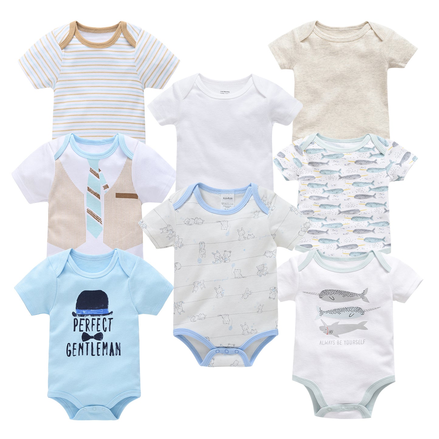 8er-Pack Kurzarm-Bodys aus Baumwolle für Babys (Jungen)