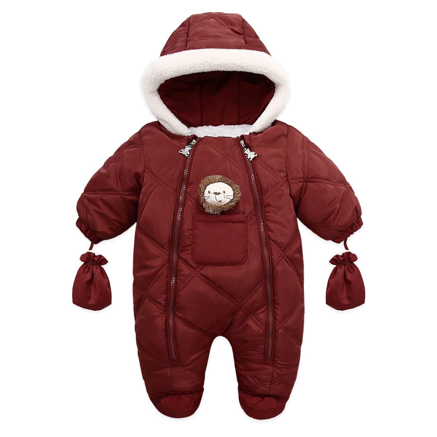 Baby Girl Fleece-Lined Footed Snowsuit