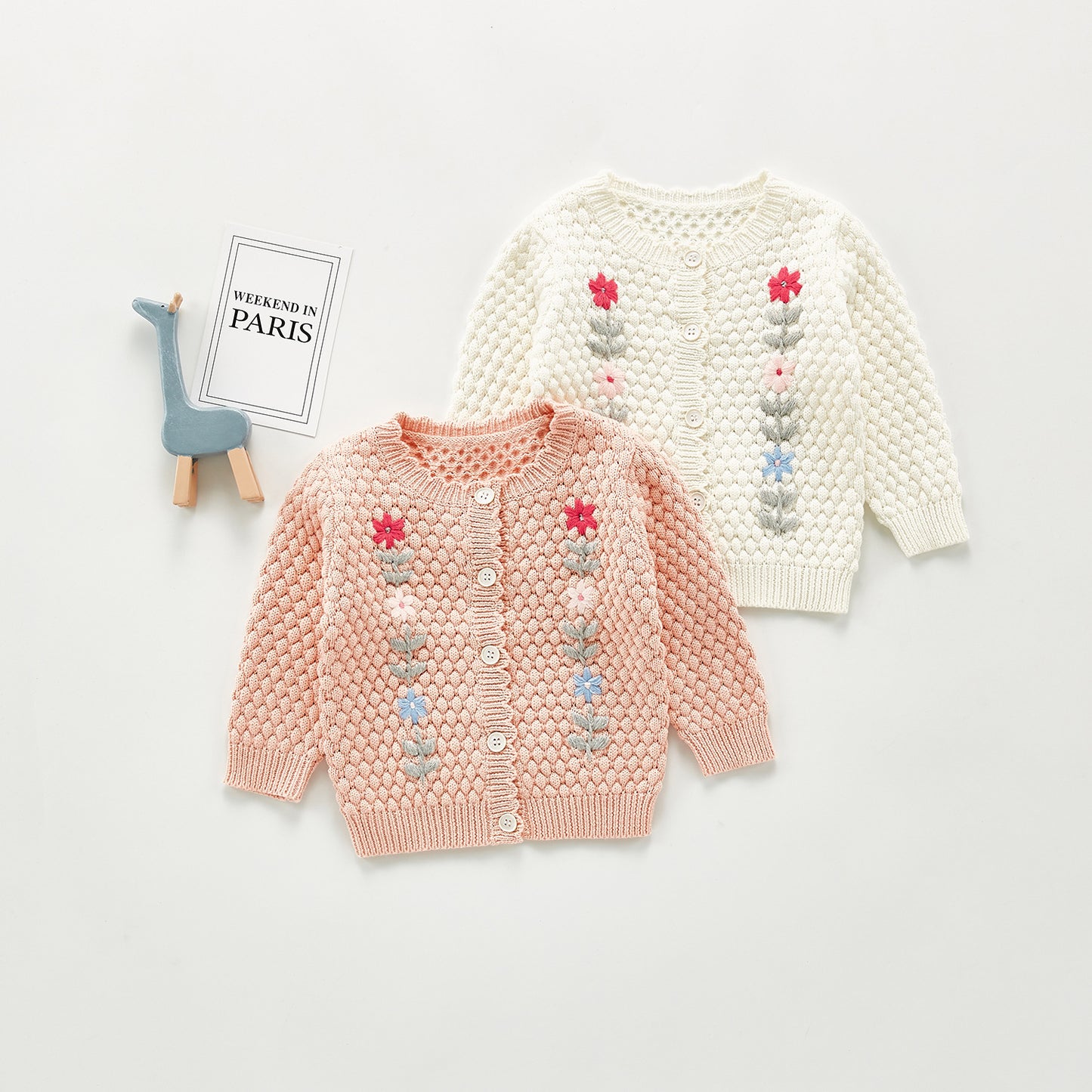 Baby Girl Floral Knit Cardigan