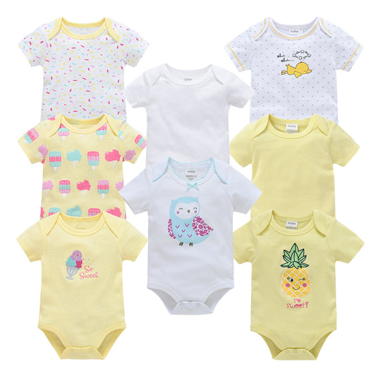 Baby Girl 8-Pack Cotton Short Sleeve Bodysuits