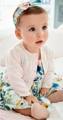 Baby Girl Cropped Knit Cardigan