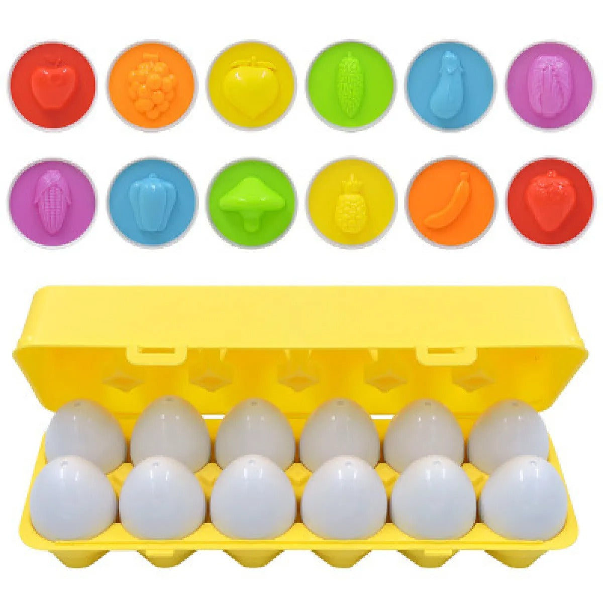 Juego de huevos para combinar colores y formas