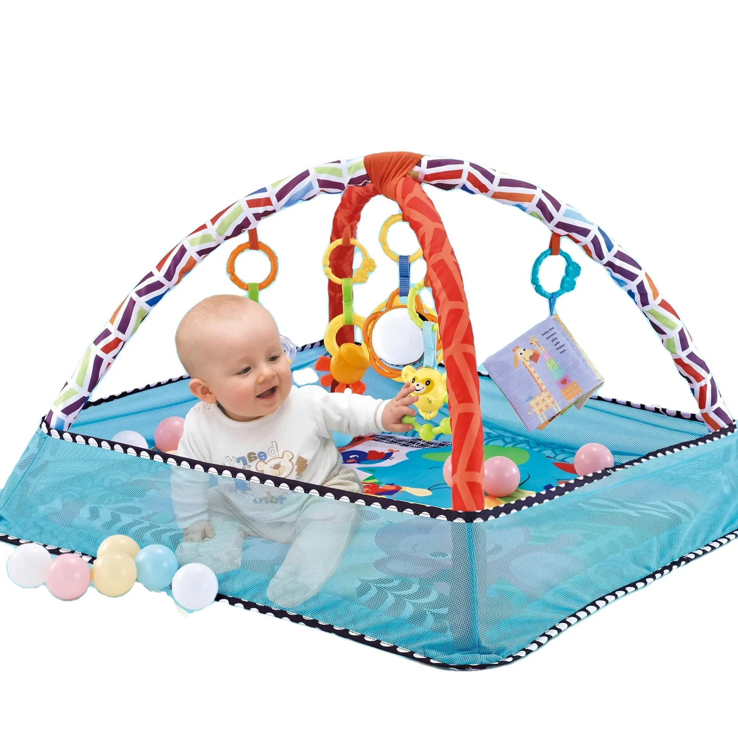 Gimnasio de actividades para bebés con piscina de pelotas y pelotas