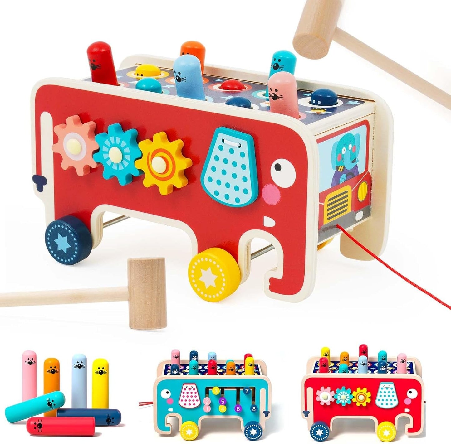 Montessori Wooden Pounding Bench Toy